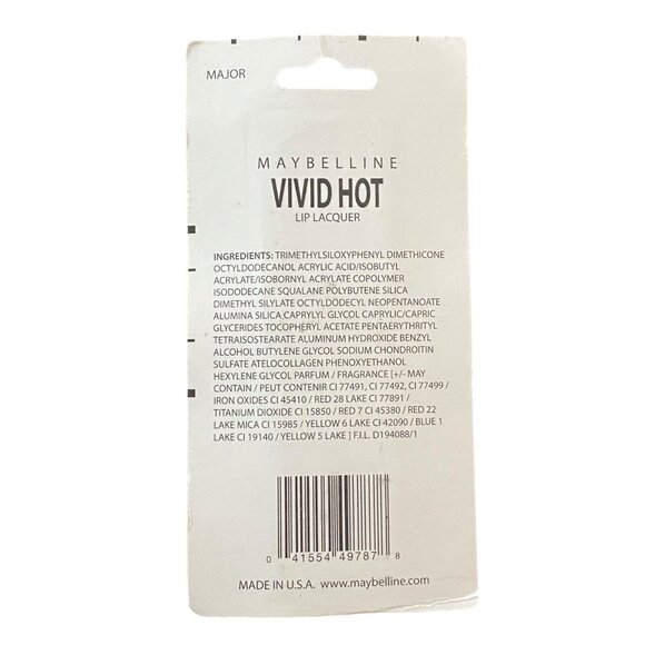 Maybelline Vivid Hot Lip Lacquer Major Blue 0.17 Fl Oz Opaque Shine New In Box - Picture 3 of 3